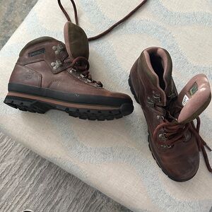 Women’s Timberland Euro Hiker boots.  Size 10M. Only worn 2 times.  Brown.